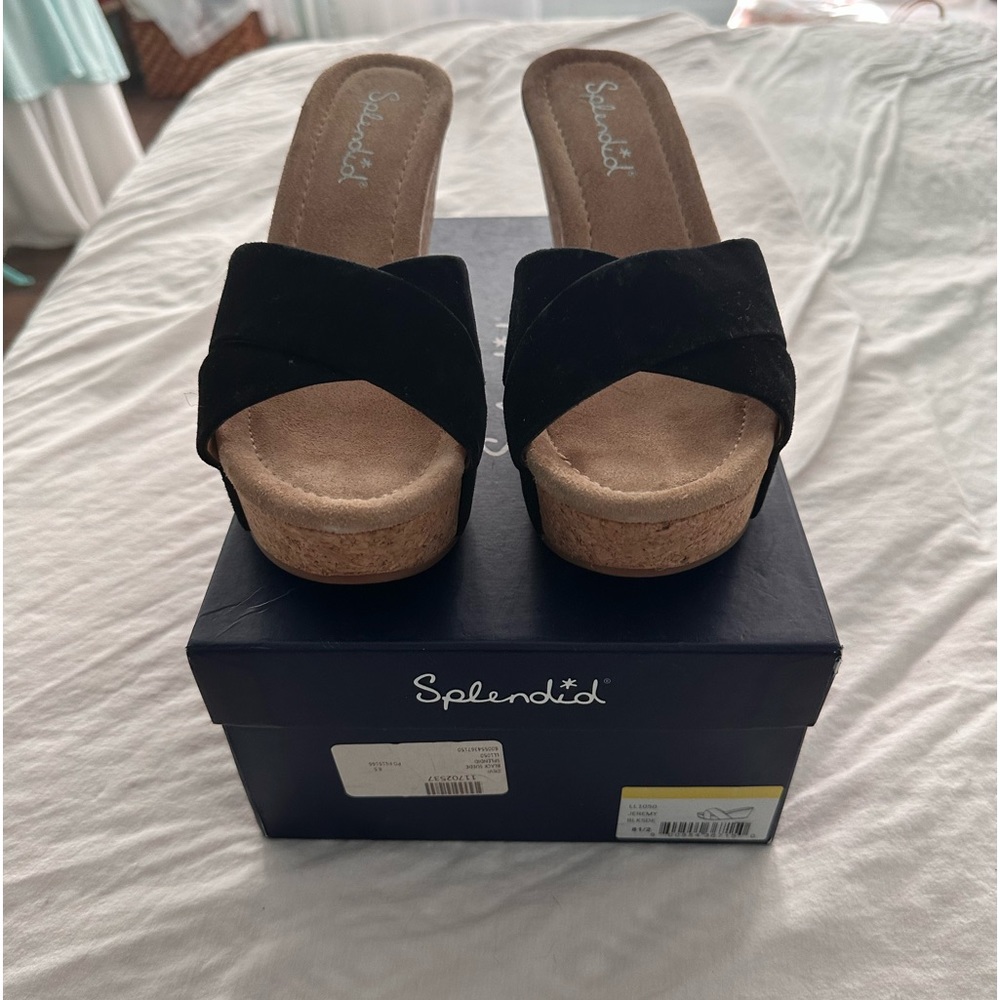 Splendid black suede Jeremy wedges